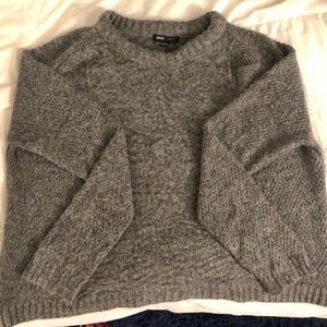 MANGO Grey Mock Neck Sweater